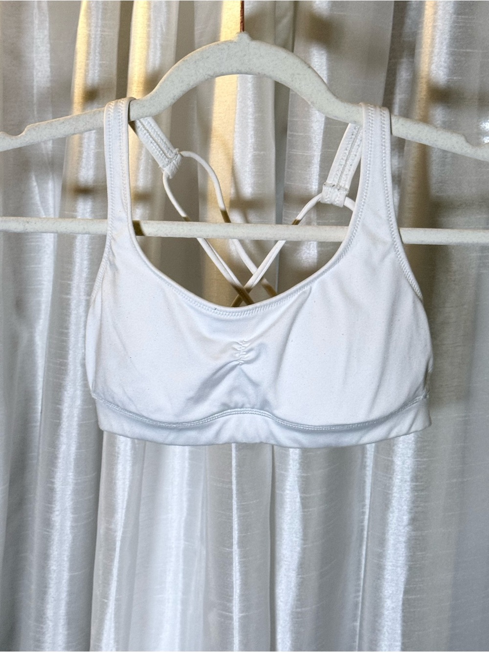 aerie White Crisscross Back Sports Bralette